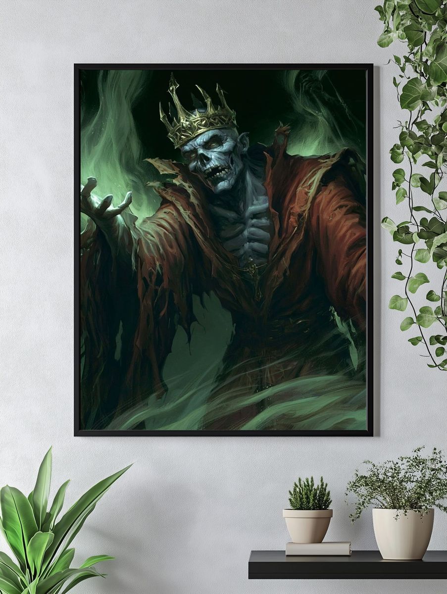 Undead King Fantasy Illustration Poster. — room view 4