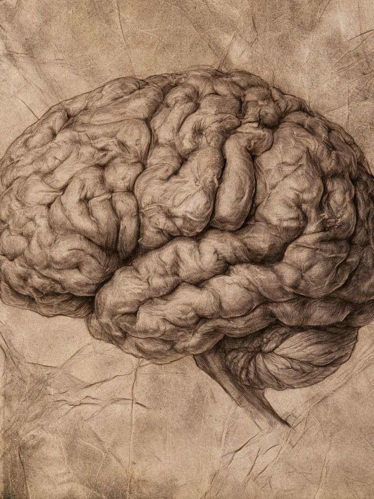 Sepia Brain Study Illustration Poster. poster detail