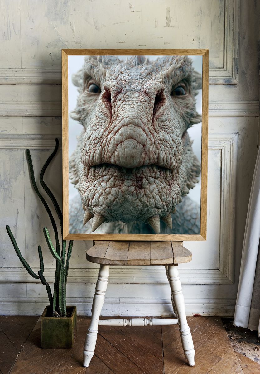 Dragon Close-Up Photography Poster. room preview