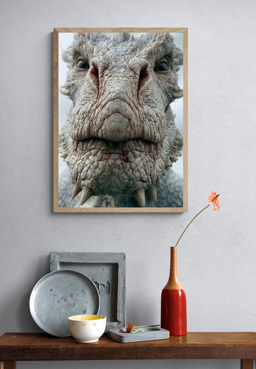Dragon Close-Up Photography Poster. — room view 3