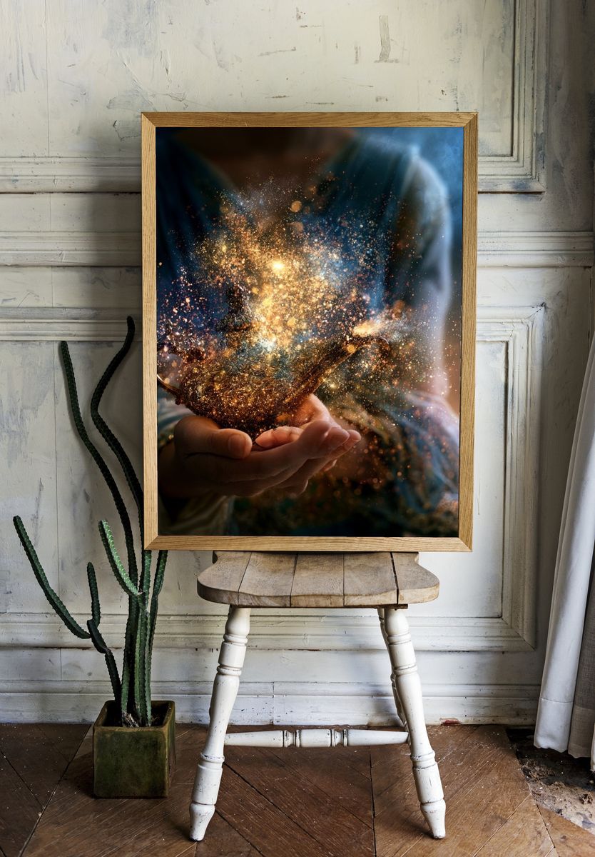 Magic Lamp Digital Art Print. — room view 1
