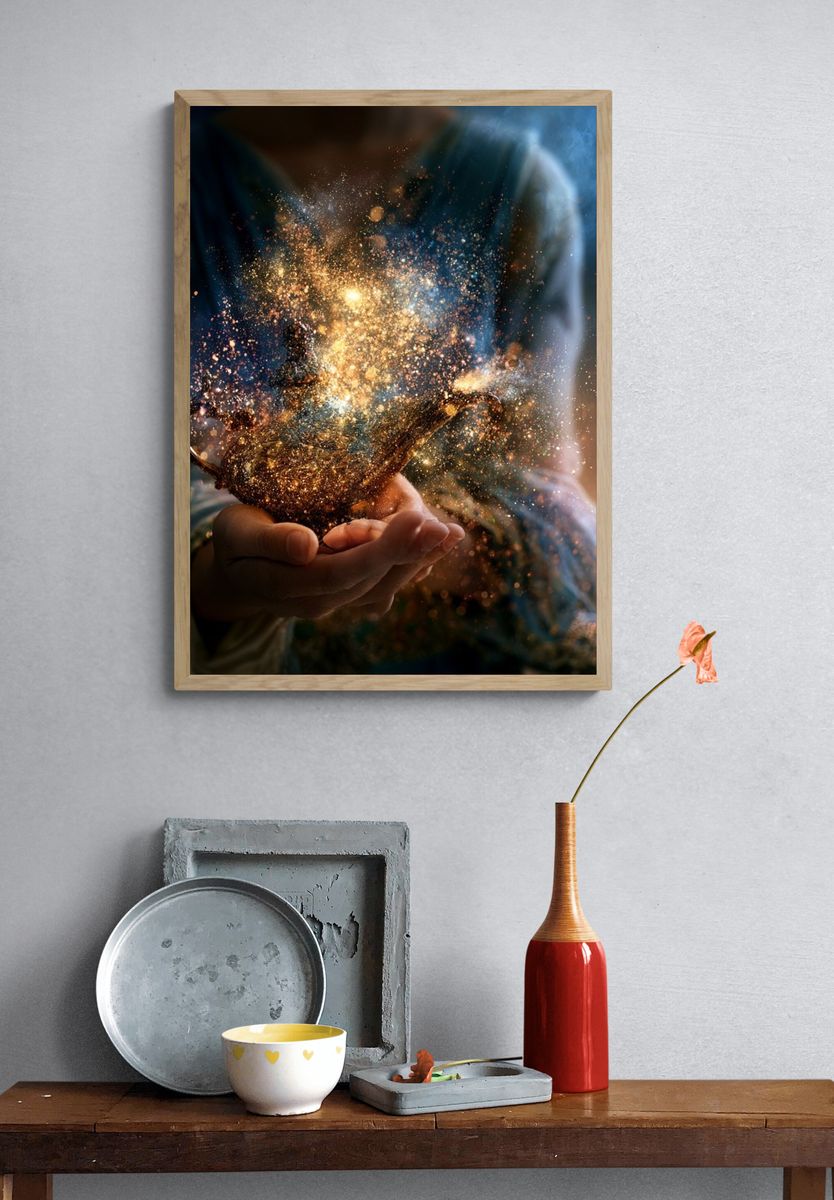 Magic Lamp Digital Art Print. — room view 3