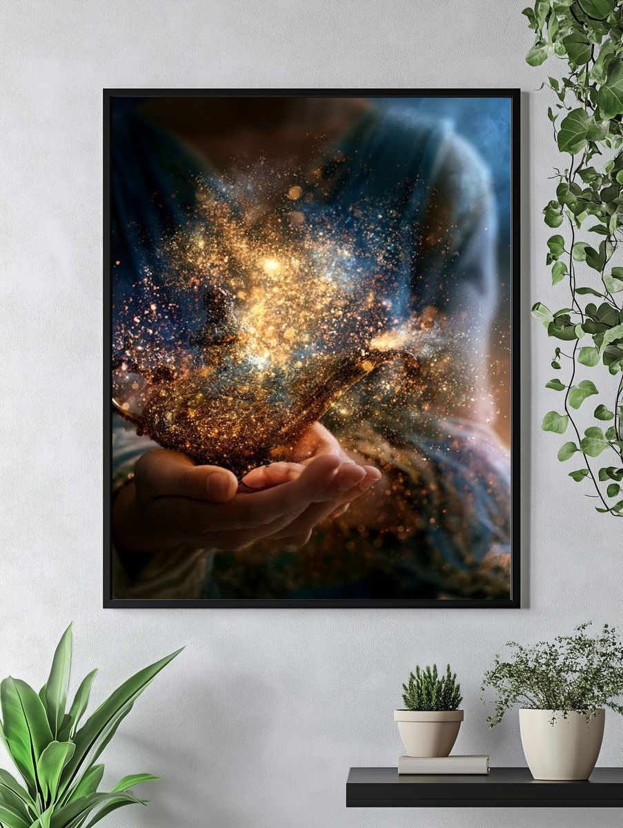 Magic Lamp Digital Art Print. — room view 4