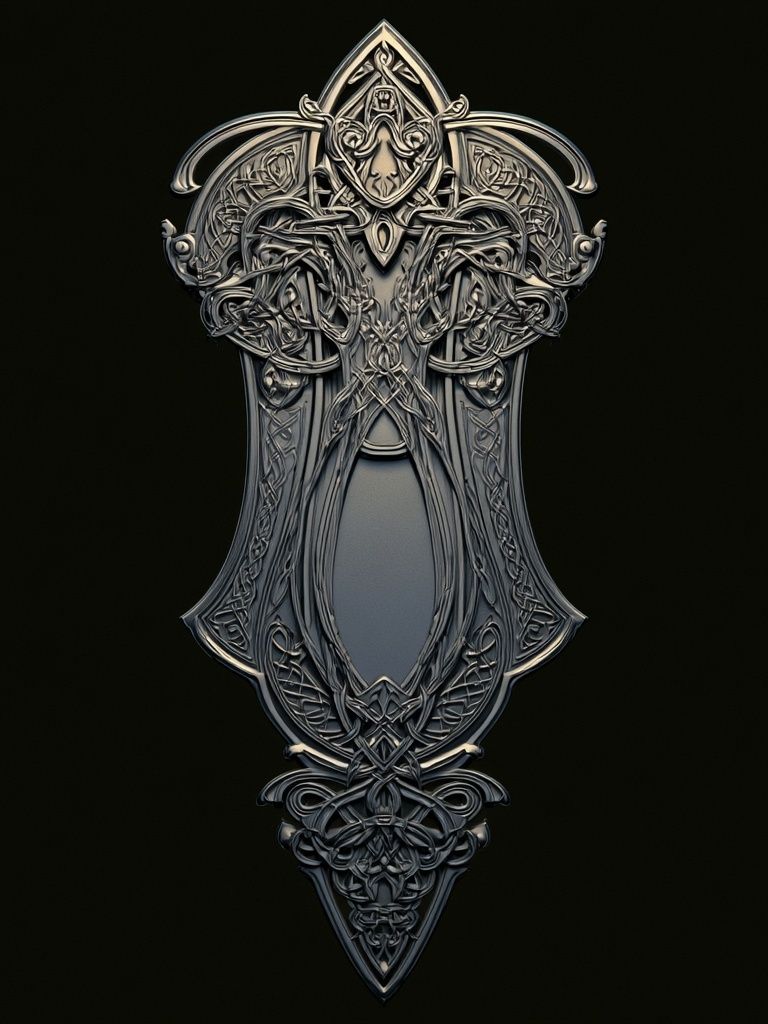 Celtic Ornamental Mirror Illustration Poster. poster — illustration art