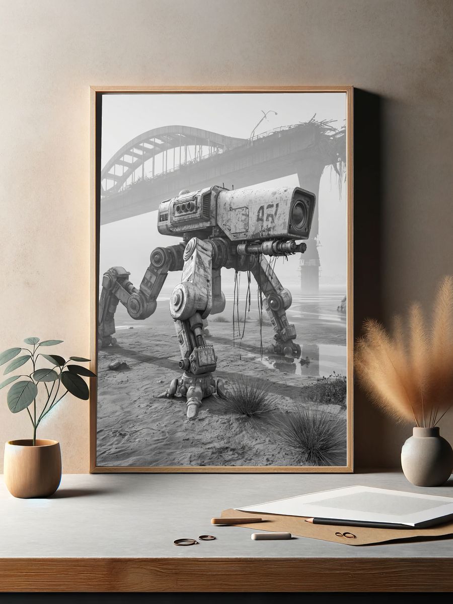Wasteland Mech Bridge Poster. — room view 2