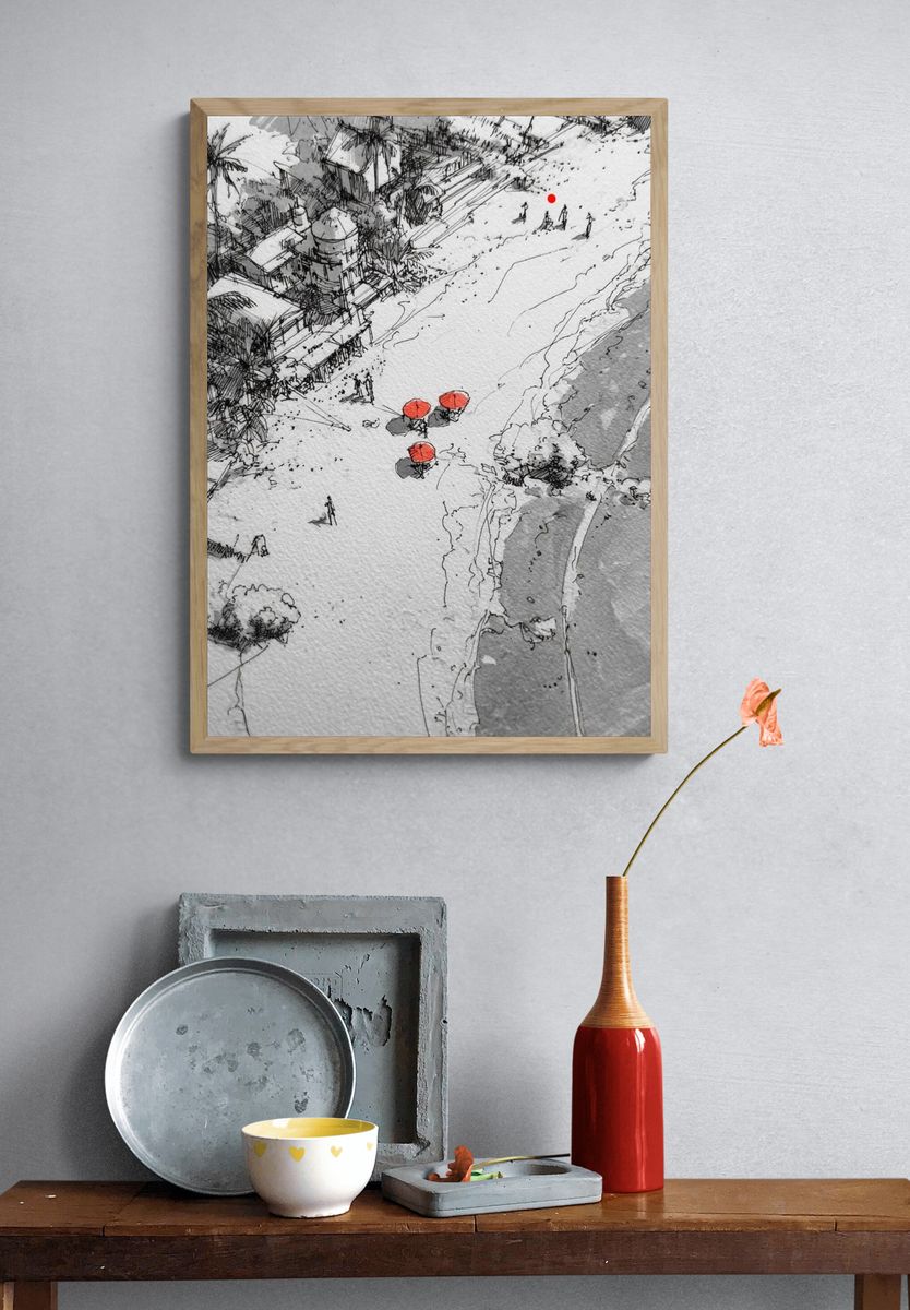 Beachfront Sketch Poster. — room view 3