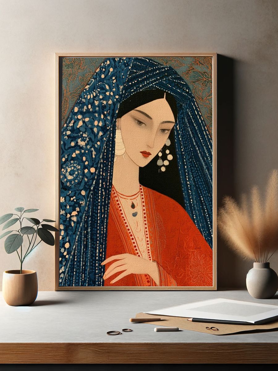 Elegant Woman Portrait Illustration Poster. — room view 2