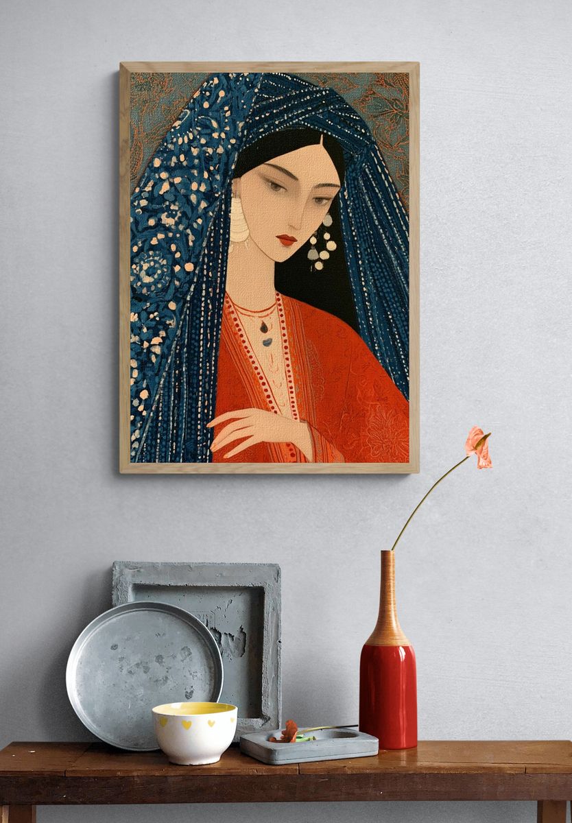 Elegant Woman Portrait Illustration Poster. — room view 3