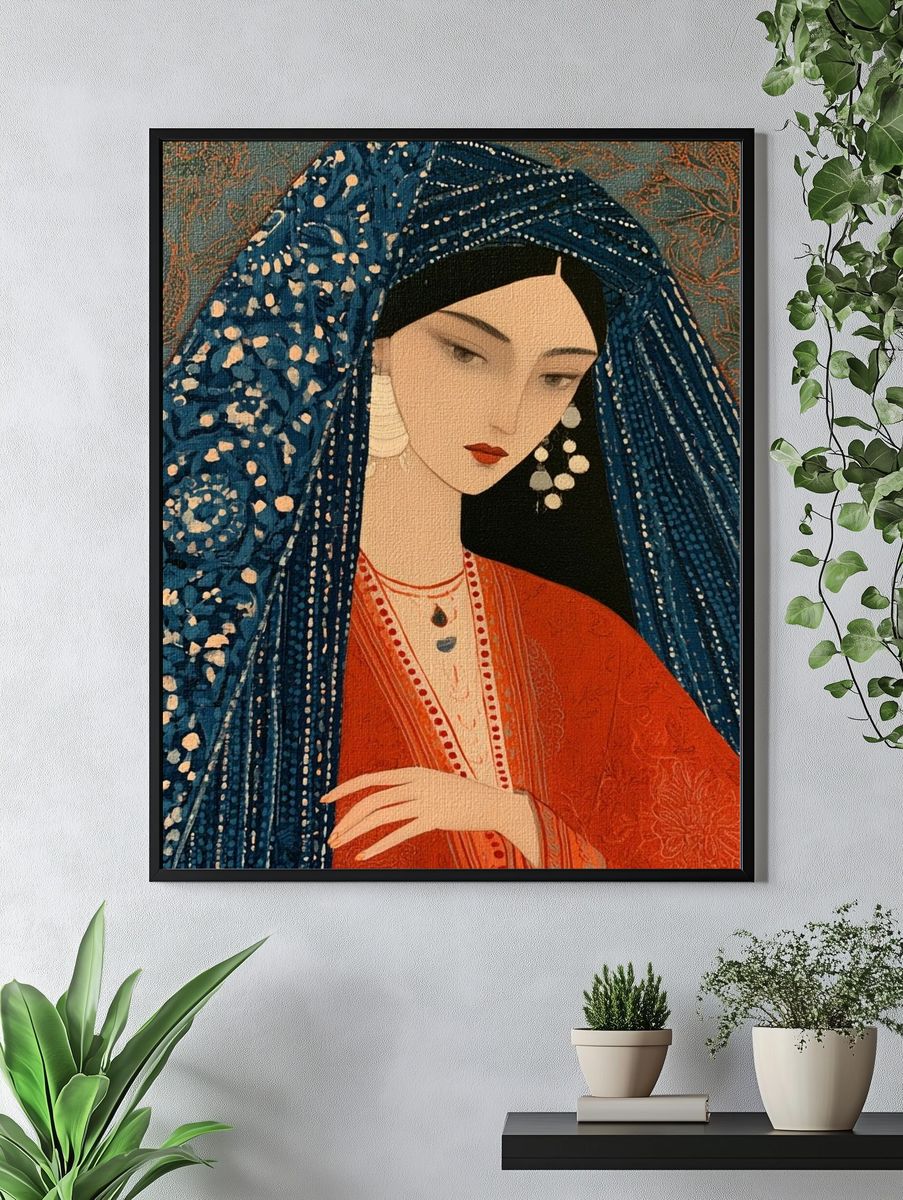 Elegant Woman Portrait Illustration Poster. — room view 4