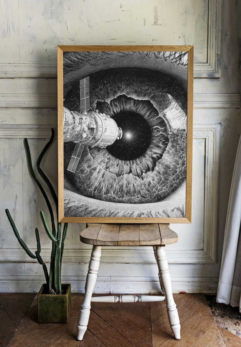 Cosmic Eye Space Illustration Poster. — room view 1