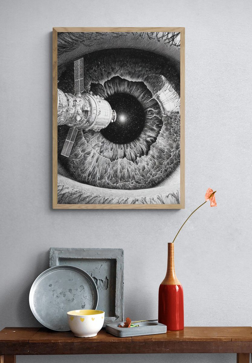 Cosmic Eye Space Illustration Poster. — room view 3