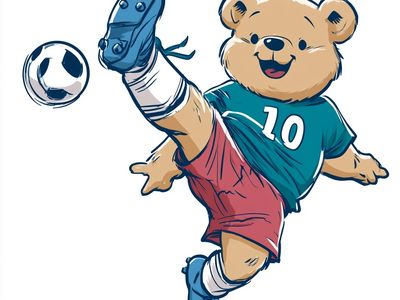 Soccer Bear Illustration Poster. poster print