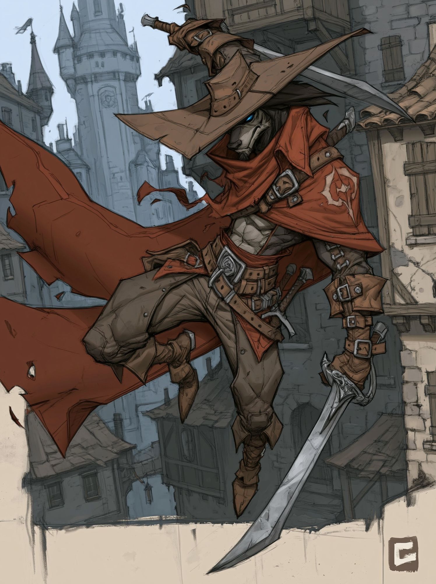 Masked Rogue Fantasy Illustration Poster. poster — illustration art