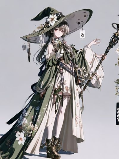 Mystic Floral Witch Illustration Poster.