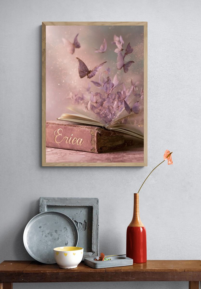 Butterfly Book Dreamscape Illustration Print. — room view 3