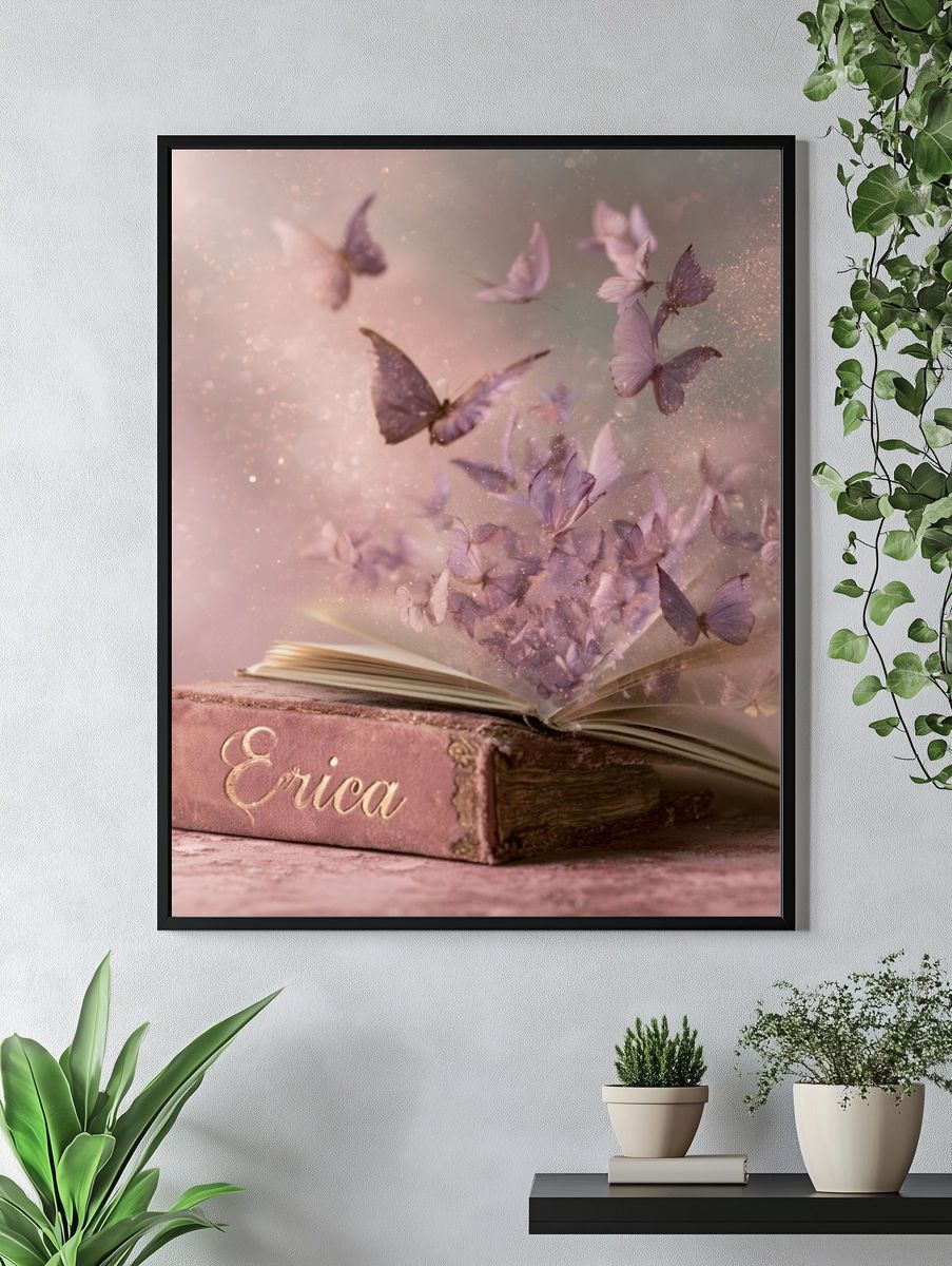 Butterfly Book Dreamscape Illustration Print. — room view 4