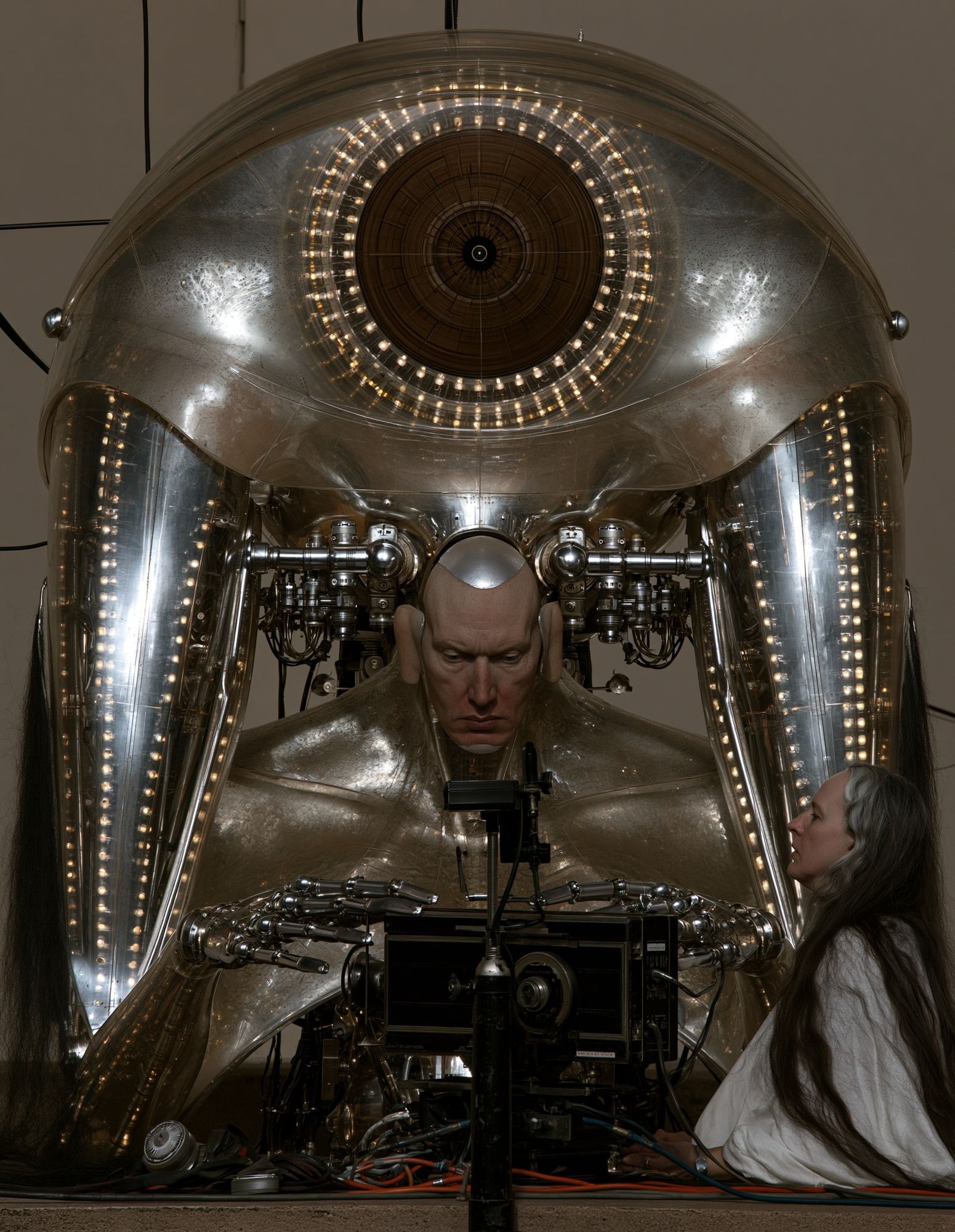 Surreal Cybernetic Portrait Print. poster detail