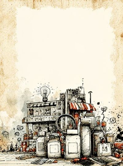 Vintage City Street Illustration Poster. poster