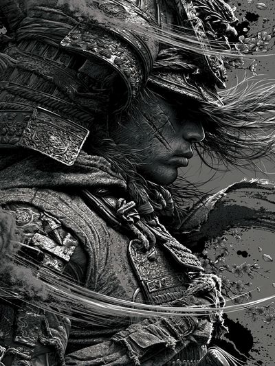 Samurai Warrior Ink Print.