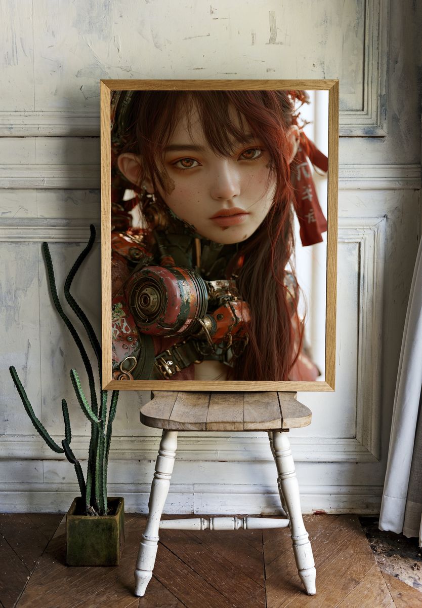 Cyberpunk Portrait Poster. room preview