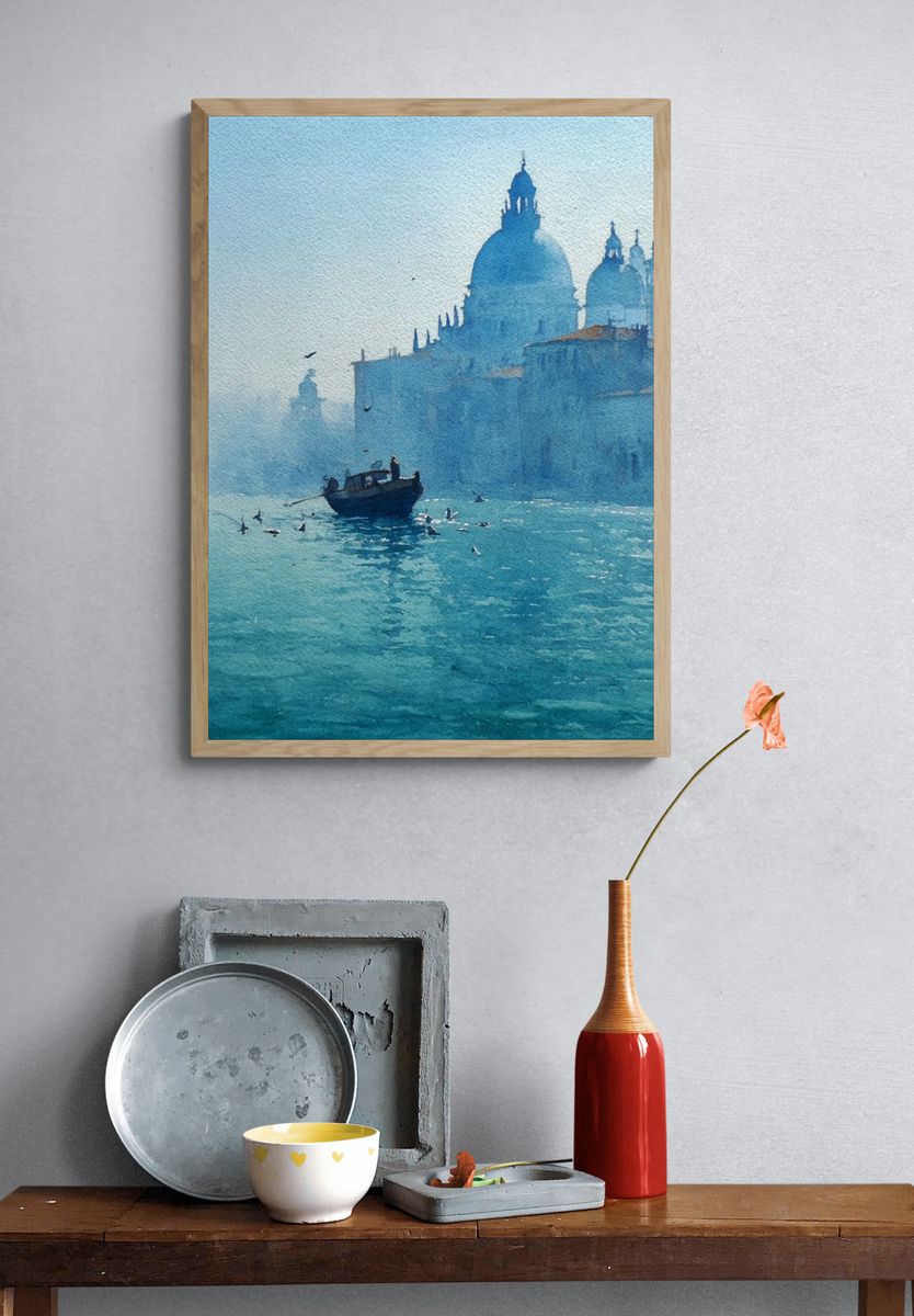 Venice Canal Watercolor Poster. — room view 3