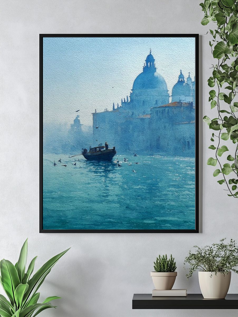 Venice Canal Watercolor Poster. — room view 4
