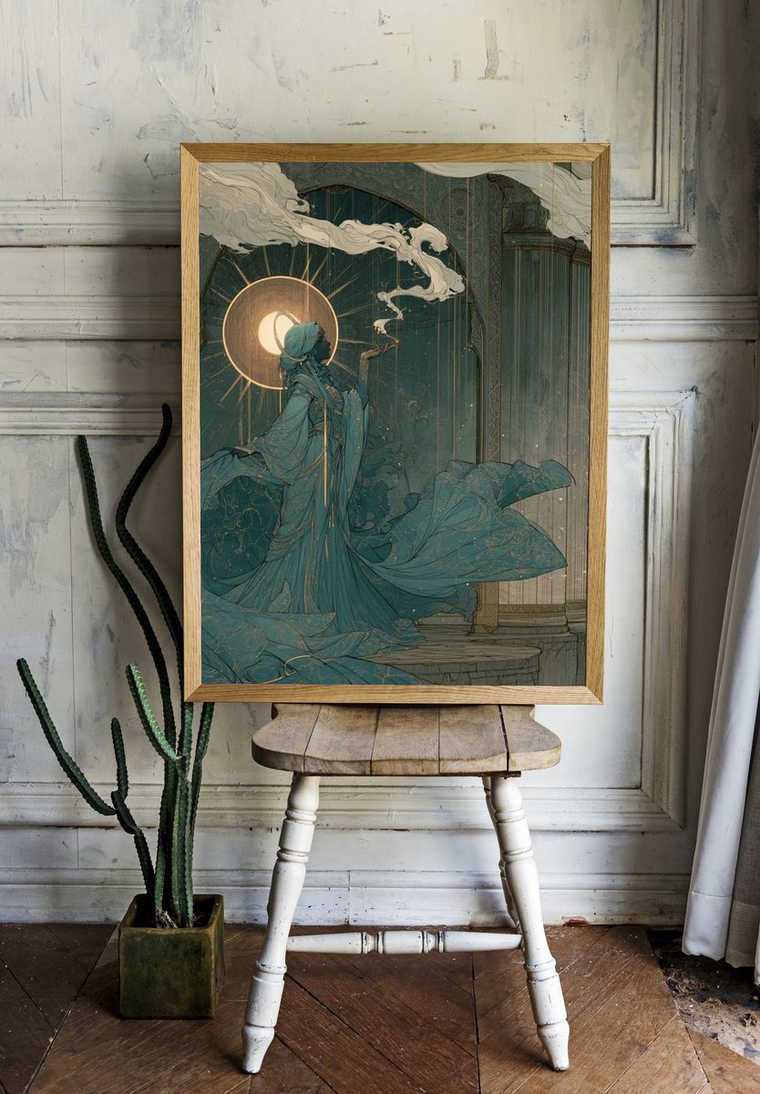 Celestial Goddess Digital Art Poster. — room view 1