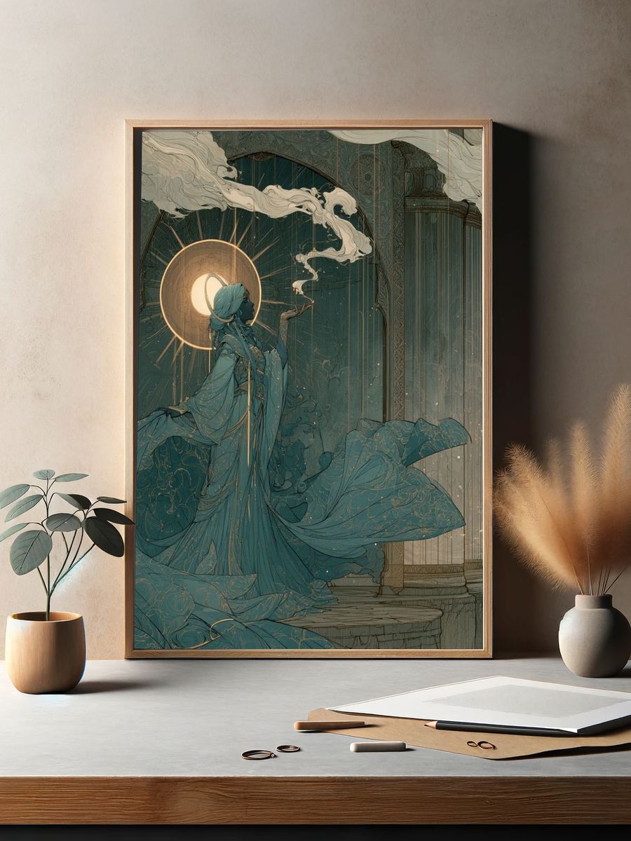 Celestial Goddess Digital Art Poster. — room view 2