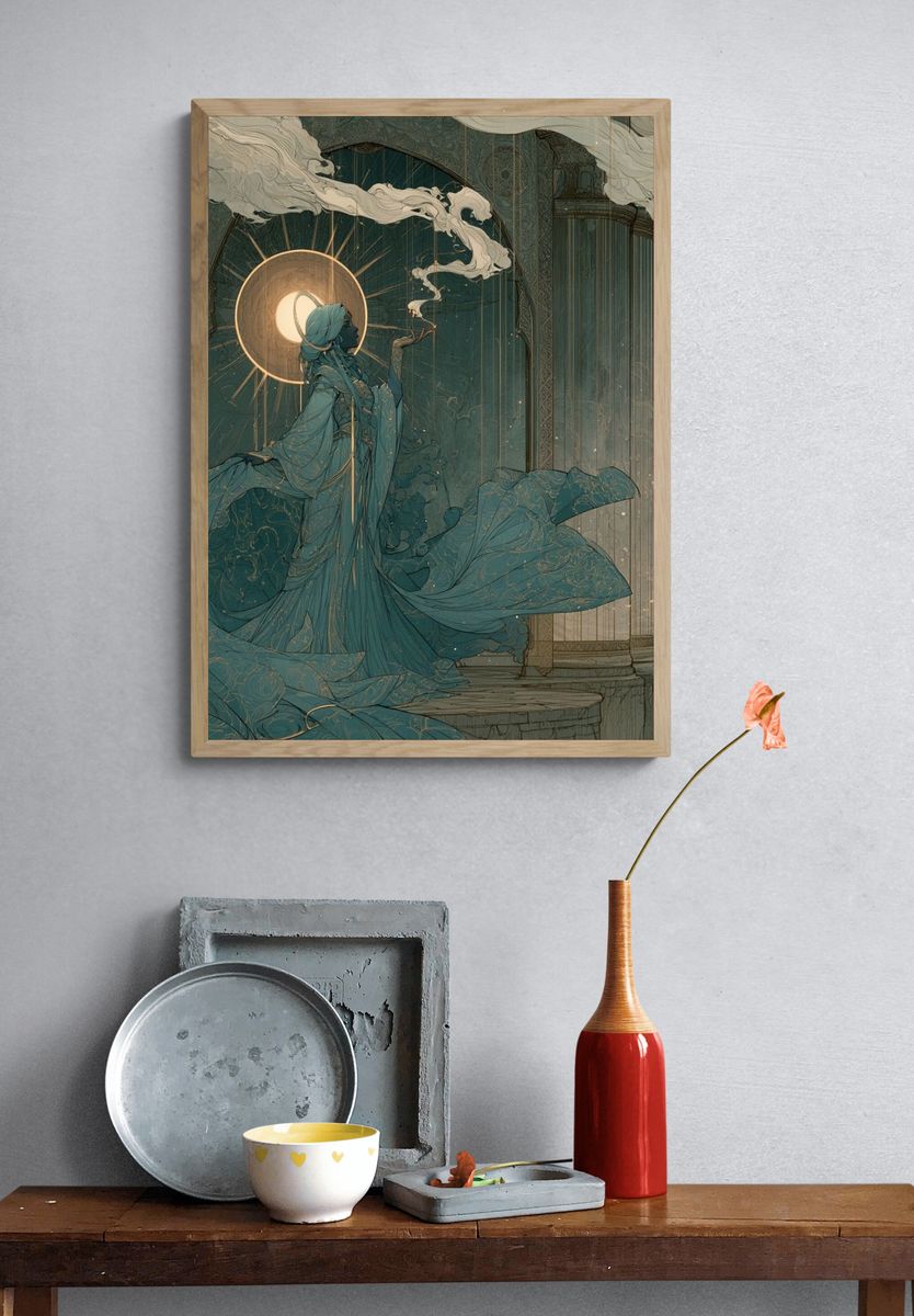 Celestial Goddess Digital Art Poster. — room view 3