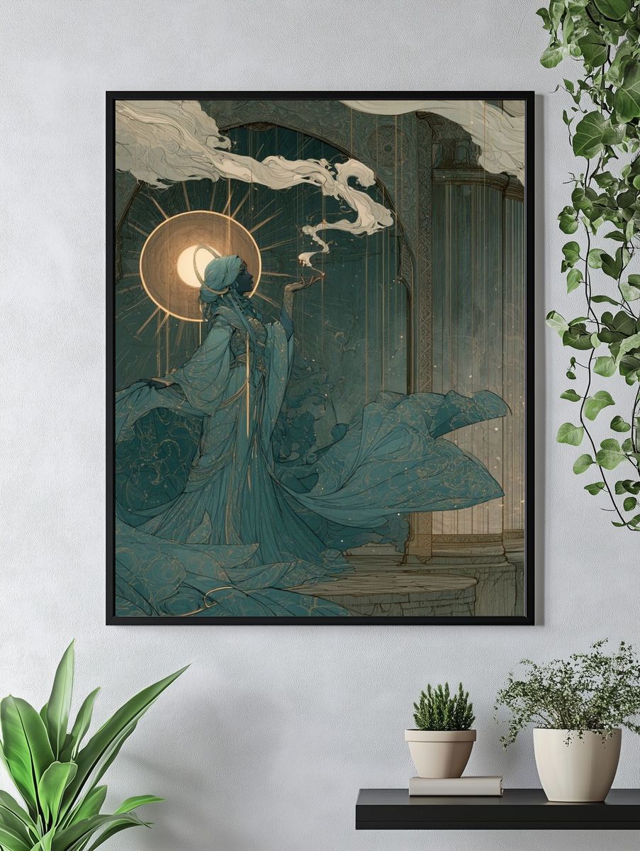 Celestial Goddess Digital Art Poster. — room view 4