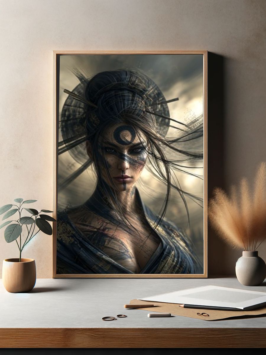 Mystic Warrior Portrait Print. — room view 2