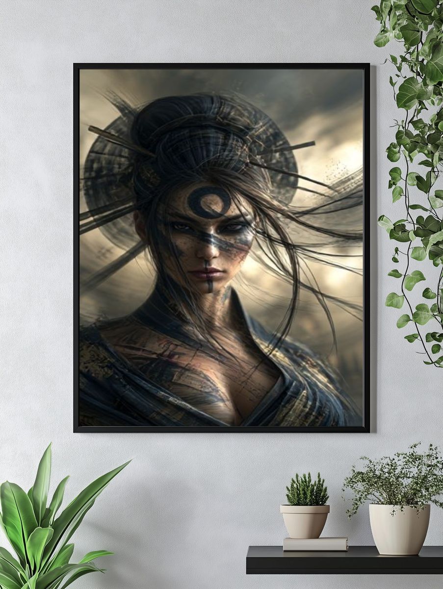 Mystic Warrior Portrait Print. — room view 4