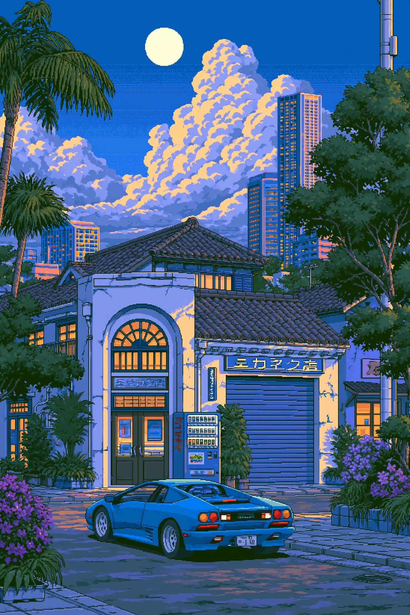 Tokyo Night Drive Illustration Poster. poster — illustration art