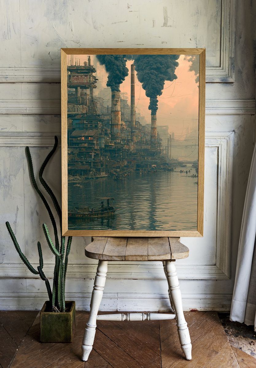 Industrial River City — Surreal Print. room preview