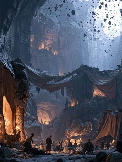 Cavern City Fantasy Illustration Poster.