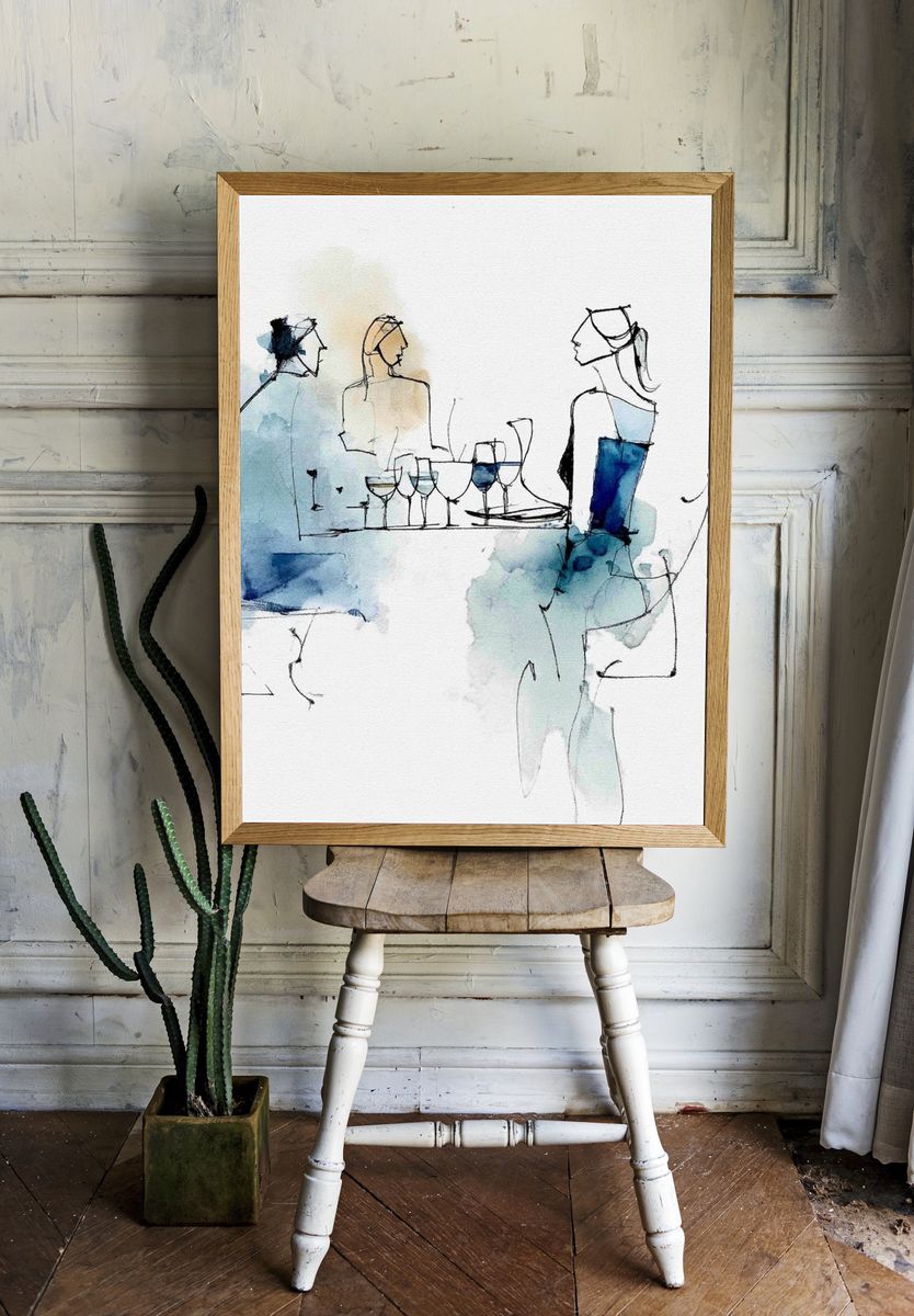Elegant Dinner Sketch Poster. room preview