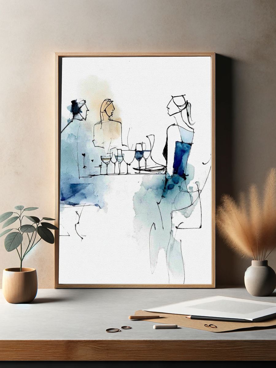 Elegant Dinner Sketch Poster. — room view 2