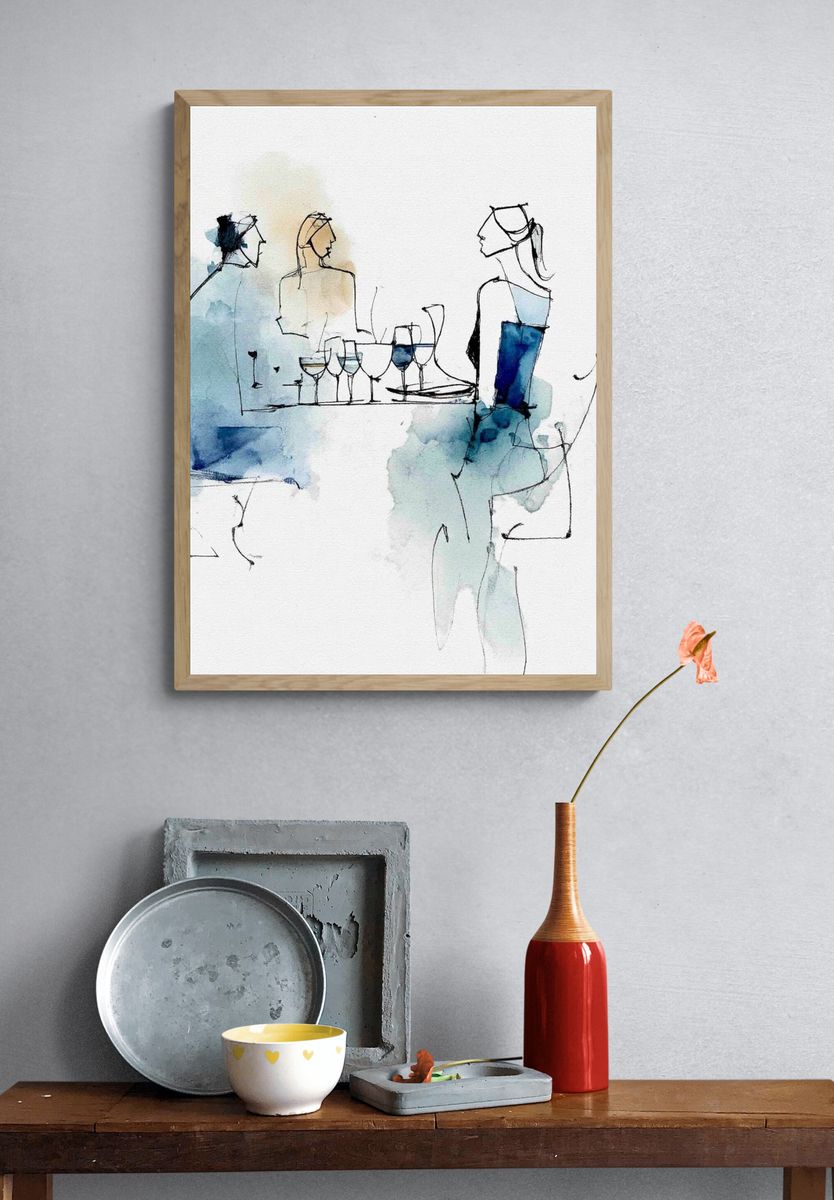 Elegant Dinner Sketch Poster. — room view 3