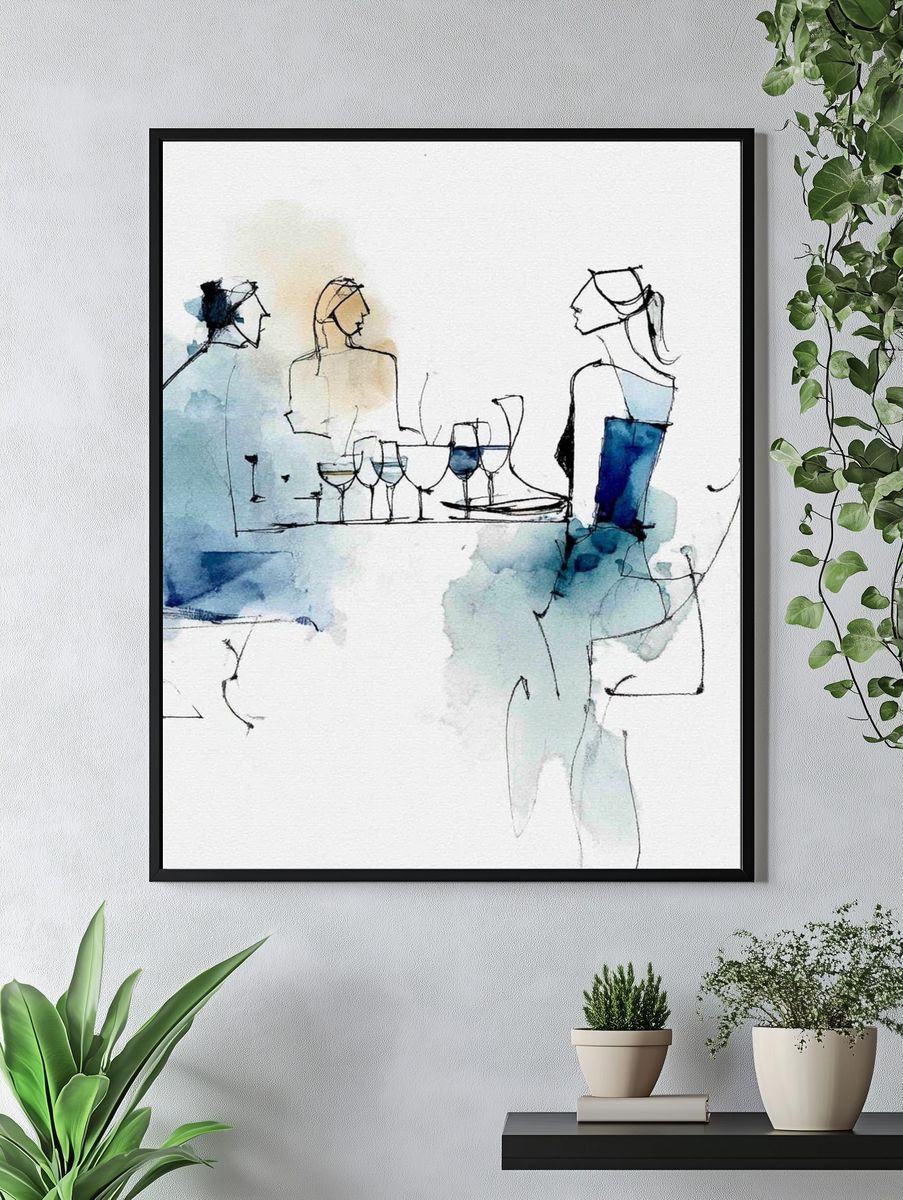 Elegant Dinner Sketch Poster. — room view 4