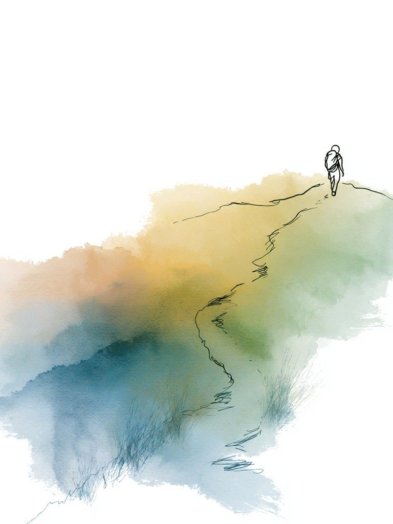 Watercolor Hiker Trail Poster. poster detail