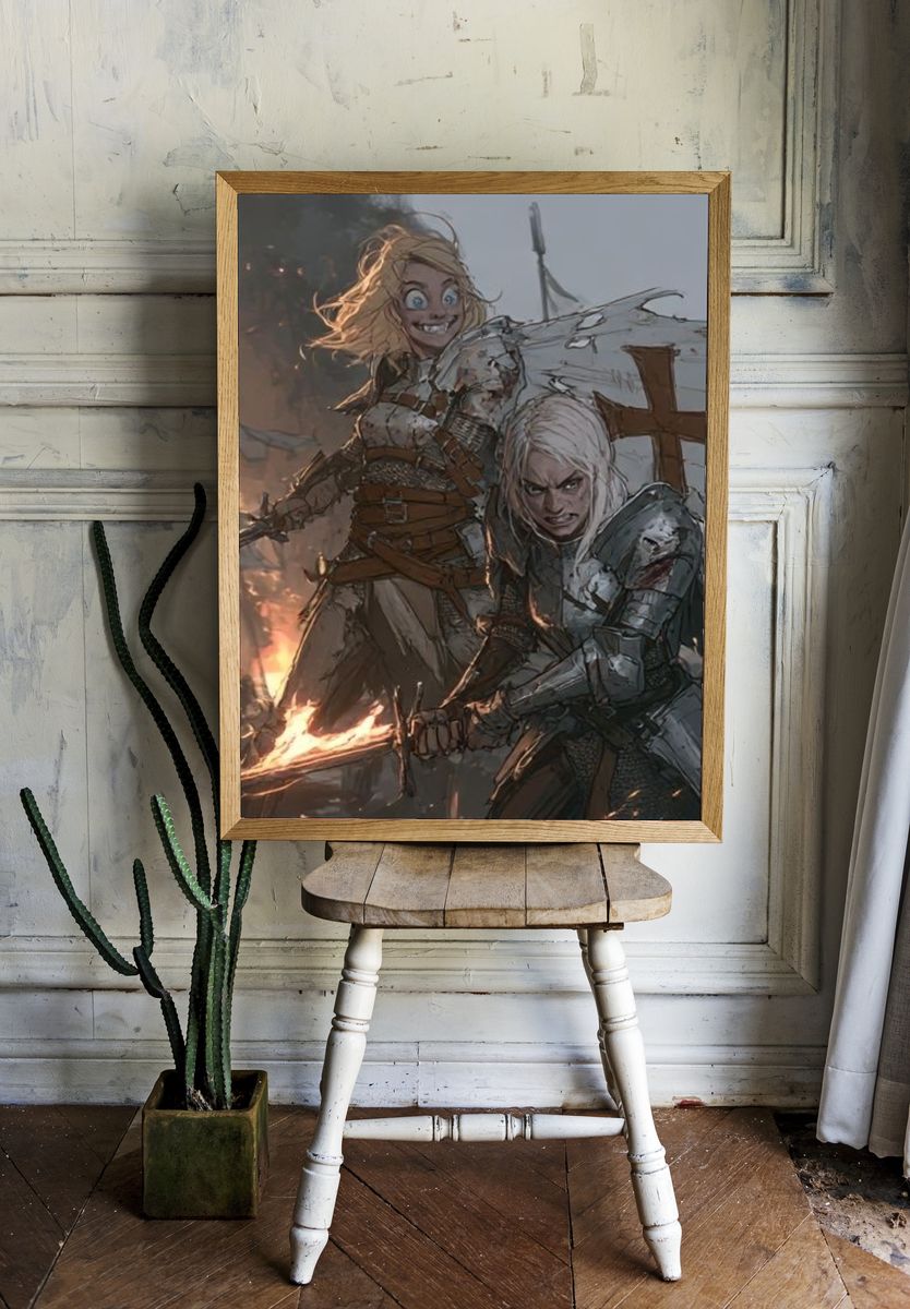 Fantasy Battle Illustration Poster. room preview