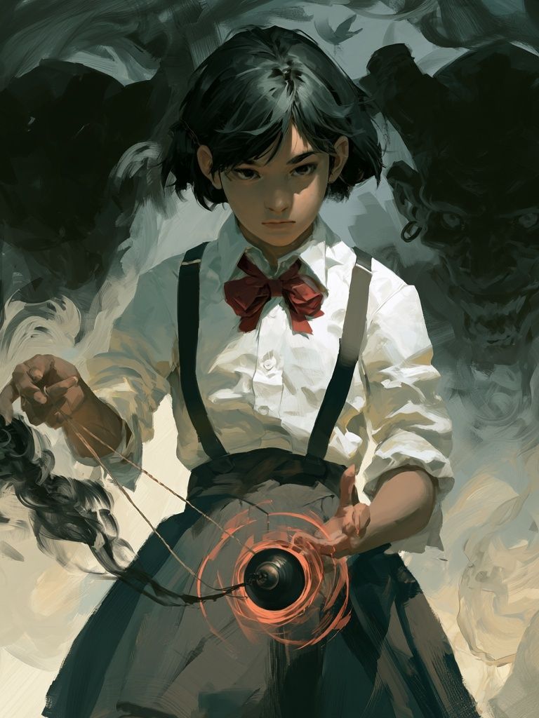 Mystic Girl with Orb Digital Art Poster. poster detail