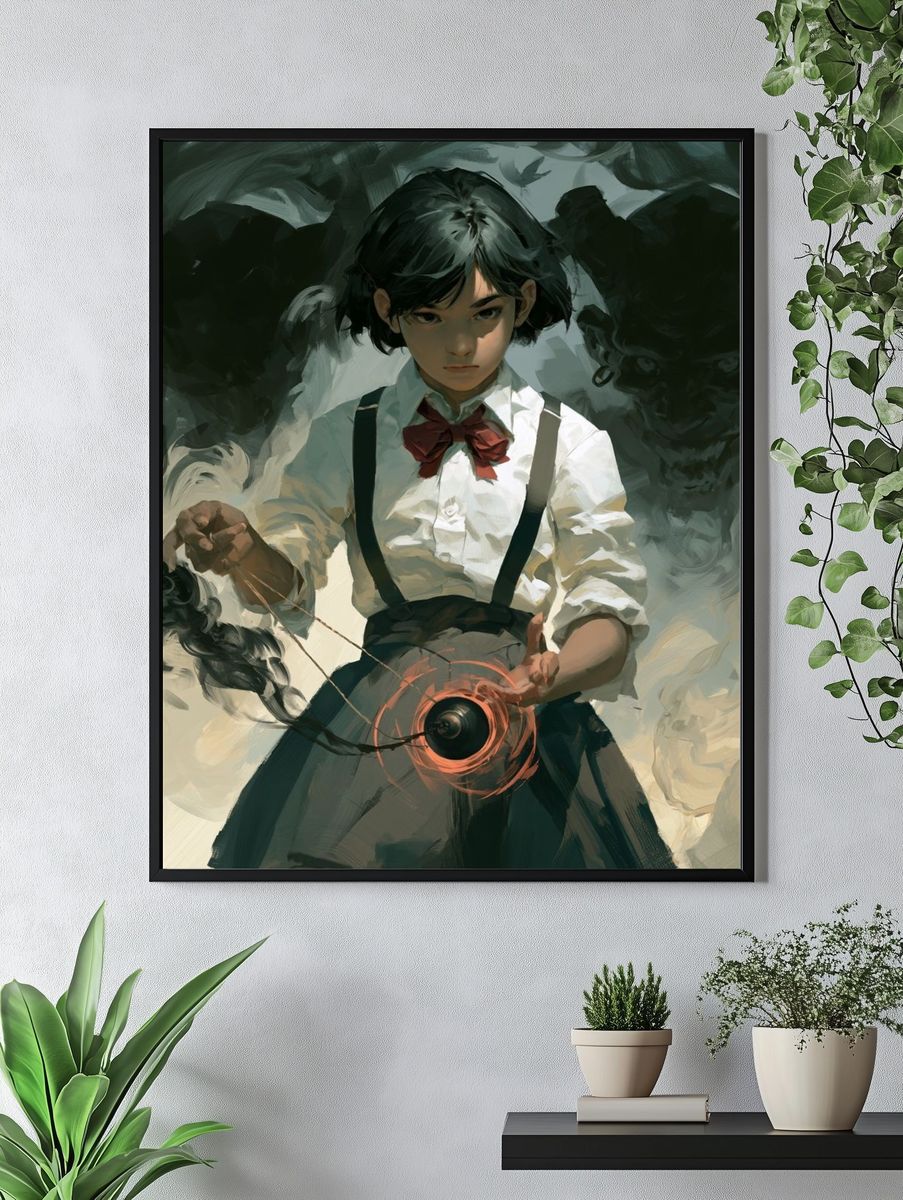Mystic Girl with Orb Digital Art Poster. — room view 4