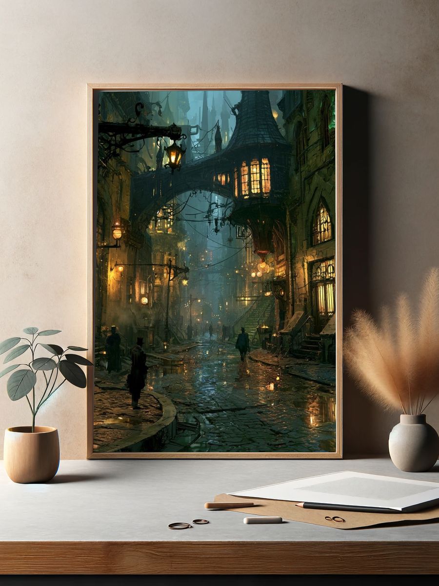Gothic Alleyway Fantasy Poster. — room view 2