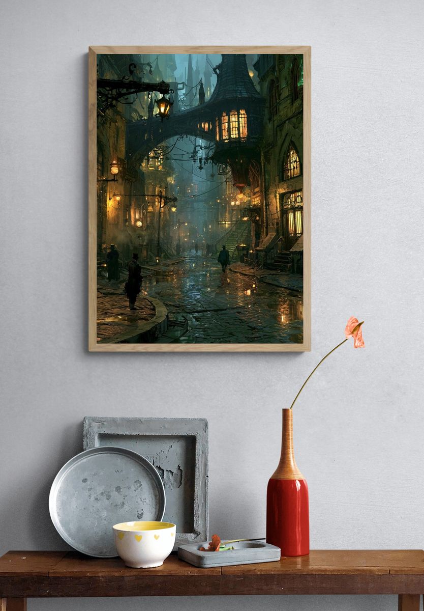 Gothic Alleyway Fantasy Poster. — room view 3