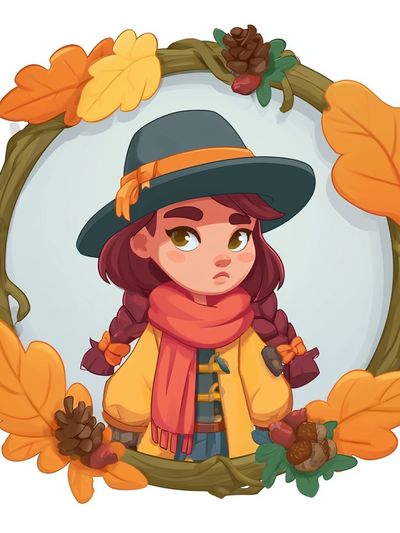 Autumn Girl Illustration Poster.