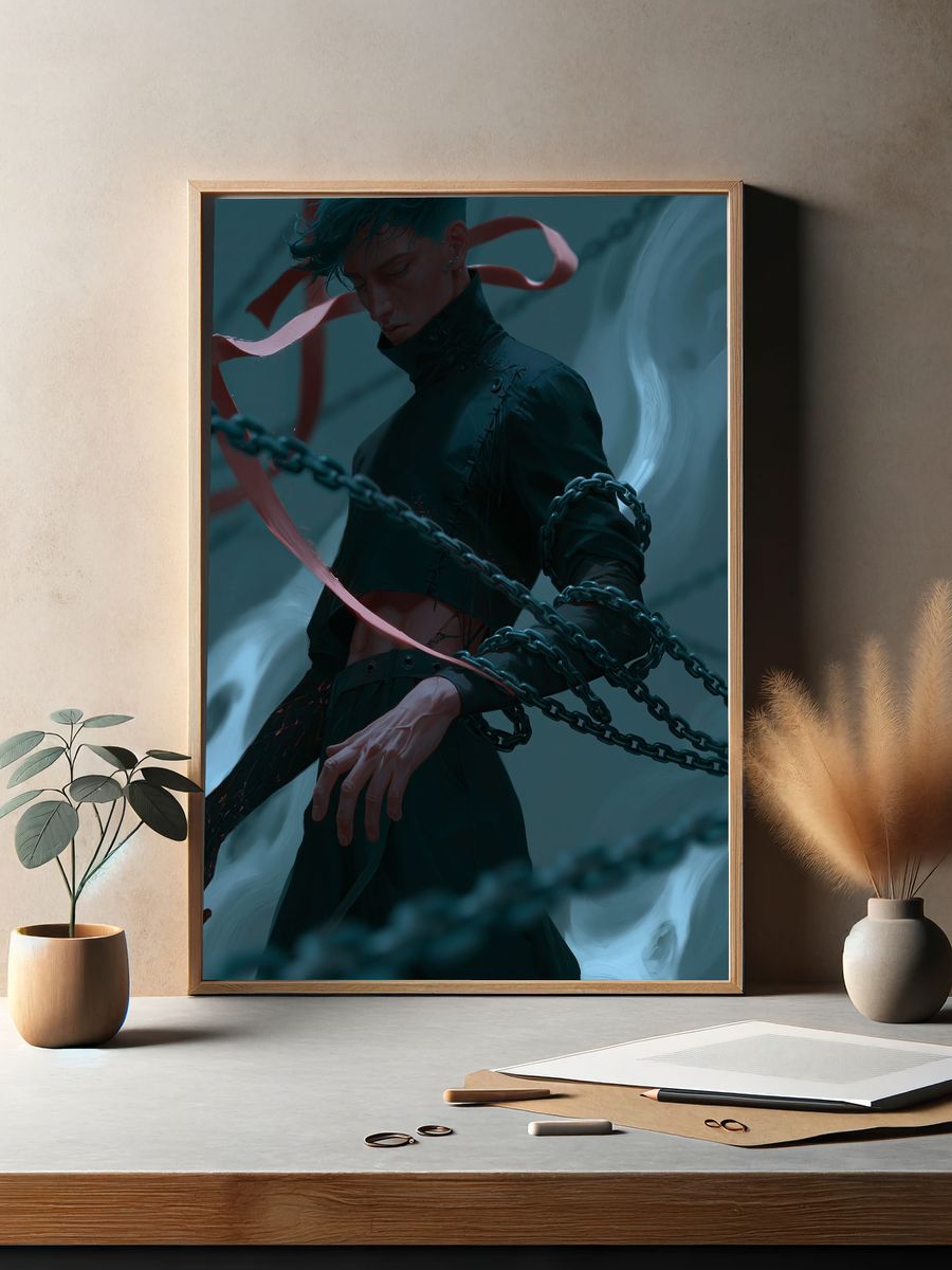 Bound Figure Digital Art Print. — room view 2