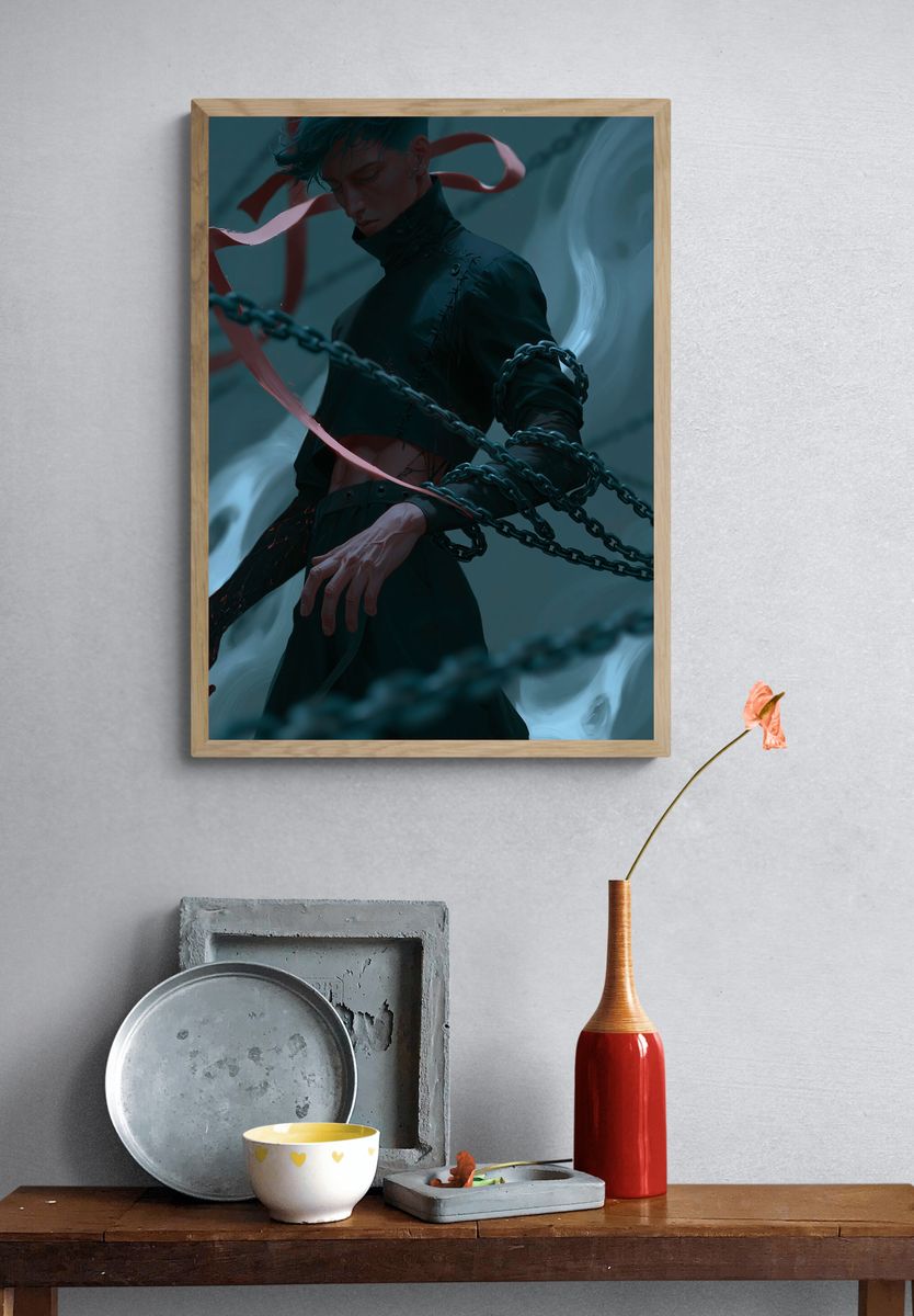 Bound Figure Digital Art Print. — room view 3