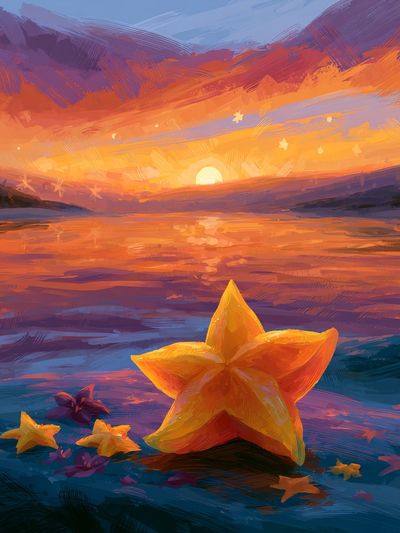 Starfish Sunset — Illustration Print.
