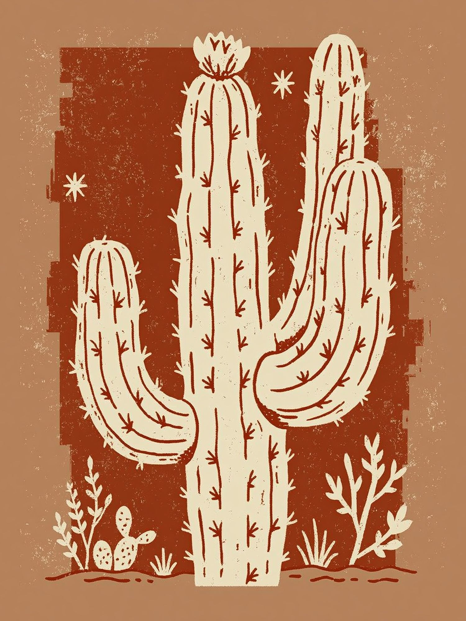 Desert Cactus Illustration Poster. poster — illustration art
